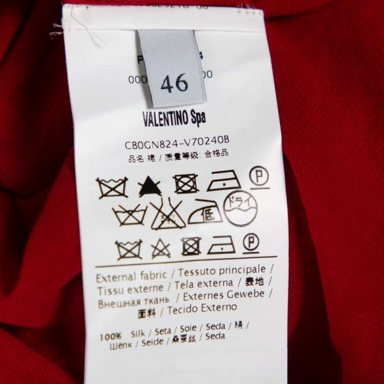 Pre Owned Valentino Red Lace Short Skirt L