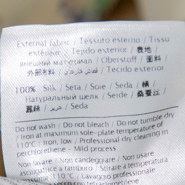 Pre Owned Valentino Cream Floral Printed Silk Button Front Shirt S