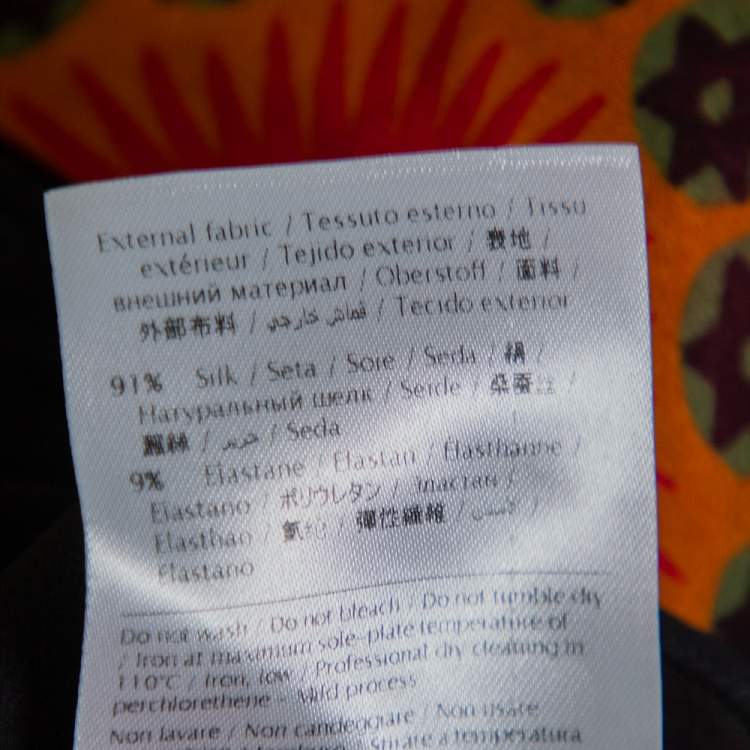 Pre Owned Valentino Multicolor Volcano Printed Silk Faux Wrap Mini Dress S