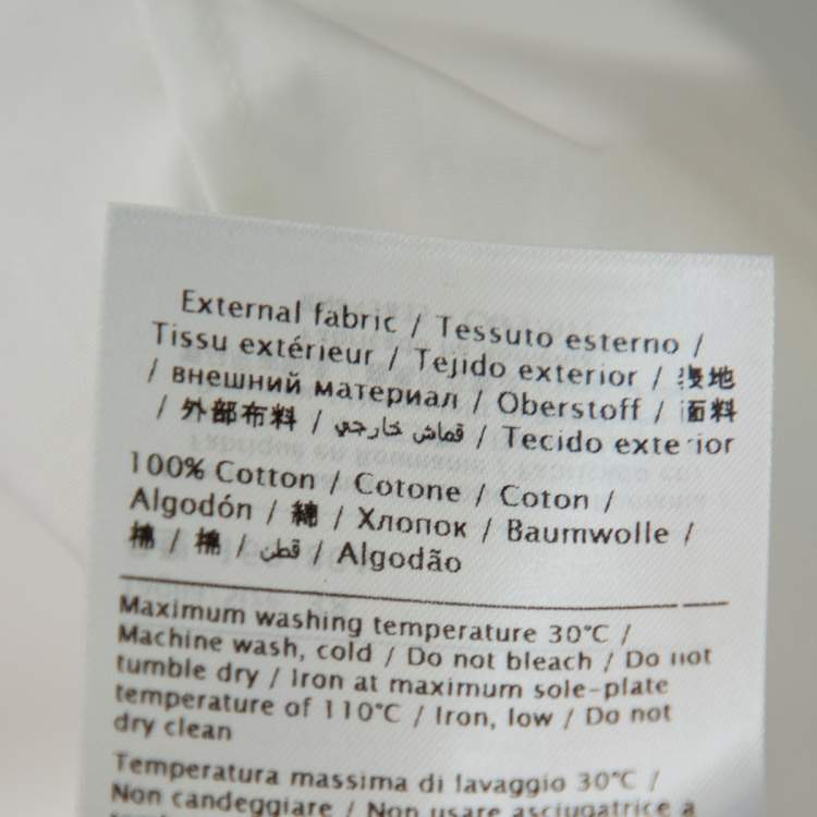 Pre Owned Valentino White Cotton Back Tie Detail Button Front Shirt S