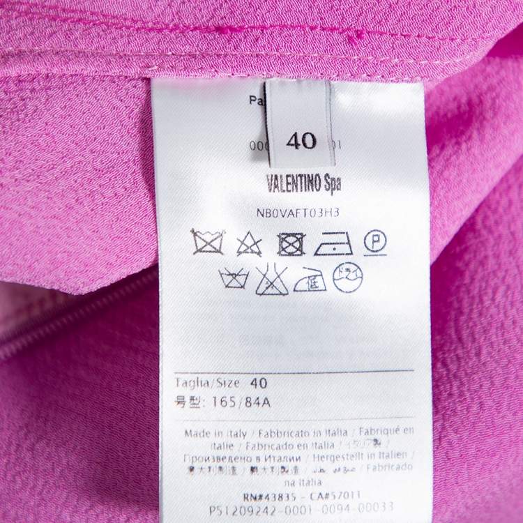 Pre Owned Valentino Pink Textured Satin High Neck Maxi Dress S