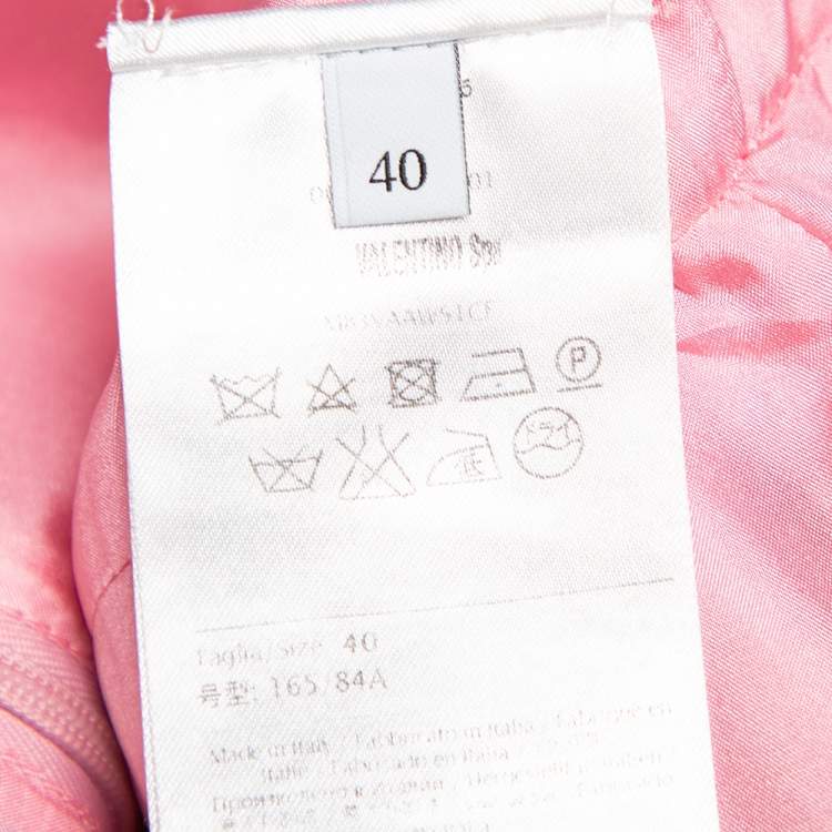 Pre Owned Valentino Pink Wool & Crepe Off Shoulder Mini Dress S