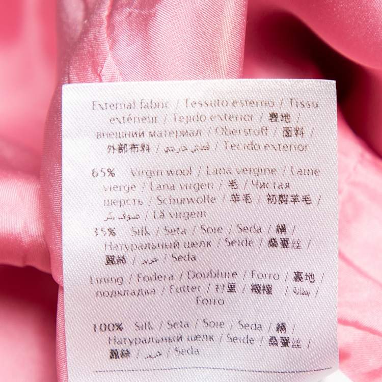 Pre Owned Valentino Pink Wool & Crepe Off Shoulder Mini Dress S