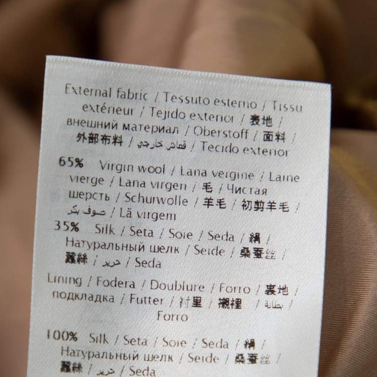 Pre Owned Valentino Beige Wool & Silk Open Back Detail Midi Dress S