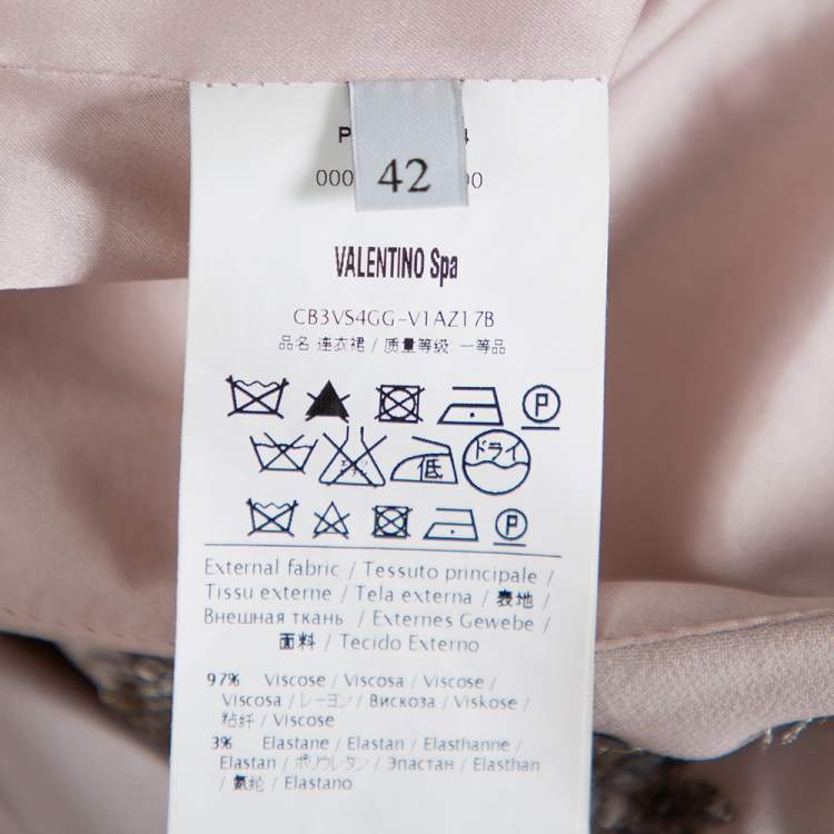 Pre Owned Valentino Lilac Embellished Crepe Open Back Draped Gown M