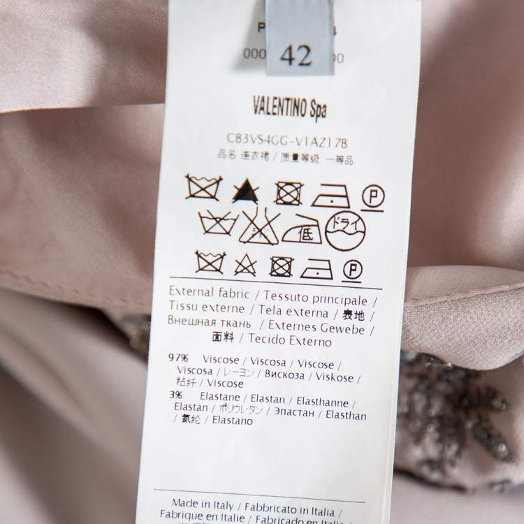 Pre Owned Valentino Lilac Embellished Crepe Open Back Draped Gown M