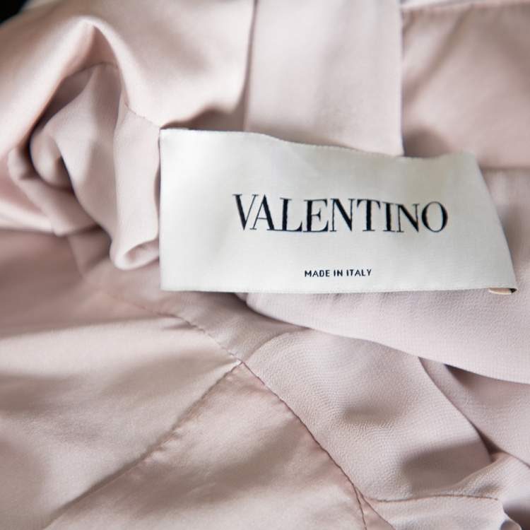 Pre Owned Valentino Lilac Embellished Crepe Open Back Draped Gown M