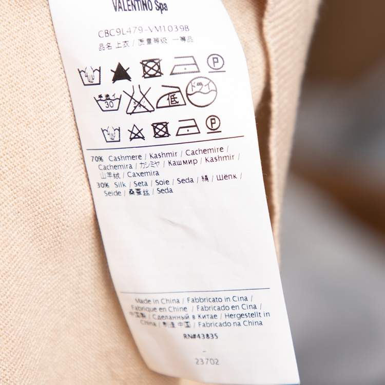 Pre Owned Valentino Beige Cashmere & Silk Camisole Top M