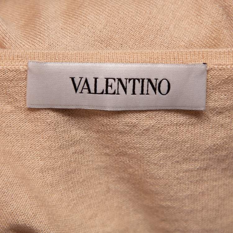 Pre Owned Valentino Beige Cashmere & Silk Camisole Top M