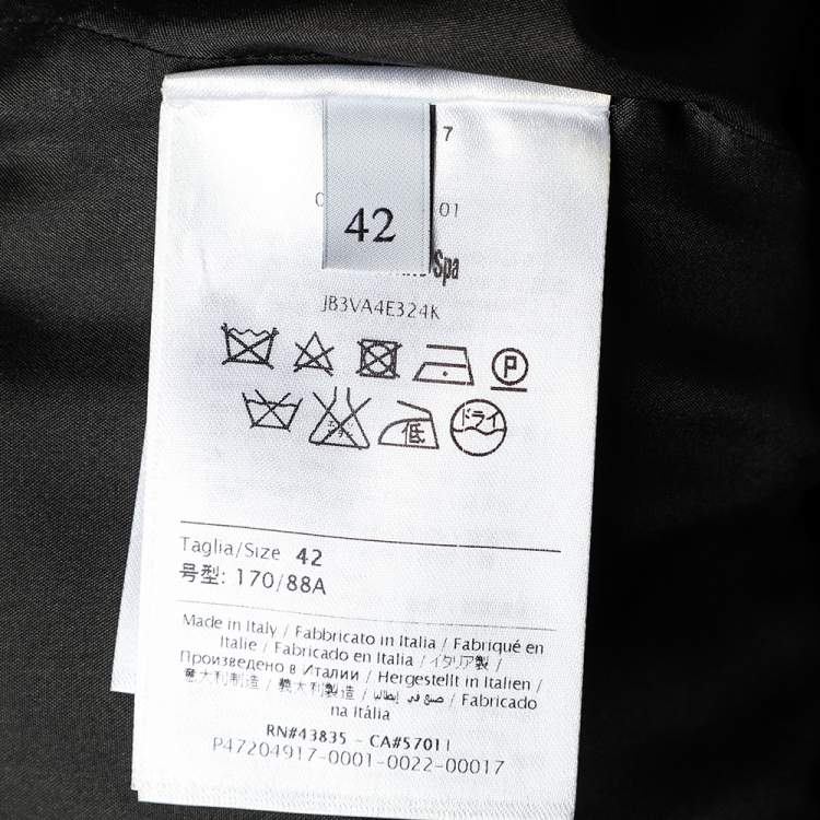 Pre Owned Valentino Black Floral Print Wool & Silk Mini Dress M