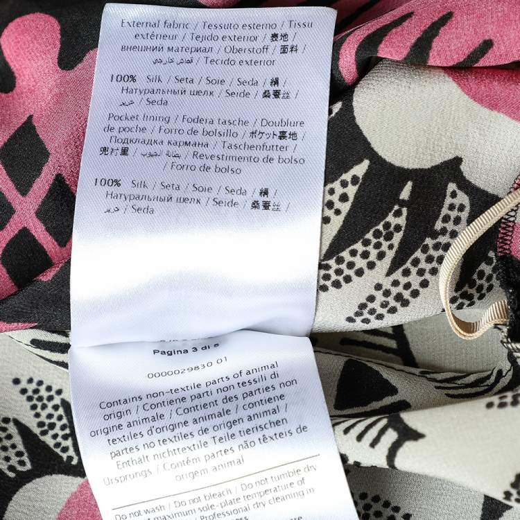 Pre Owned Valentino Multicolor Floral Print Silk Button Up Dress M