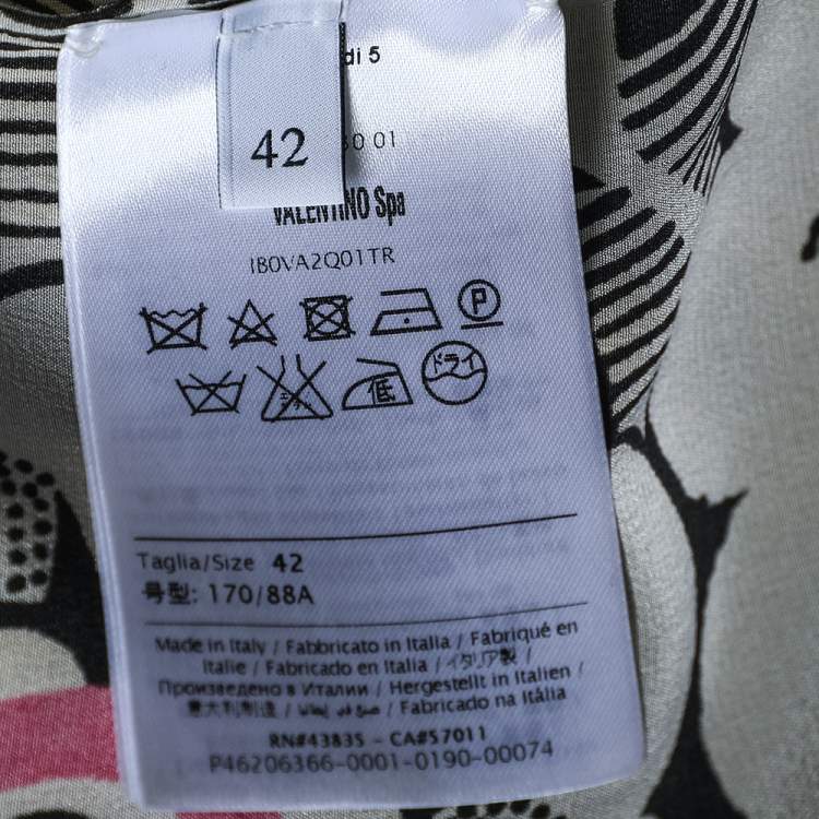 Pre Owned Valentino Multicolor Floral Print Silk Button Up Dress M