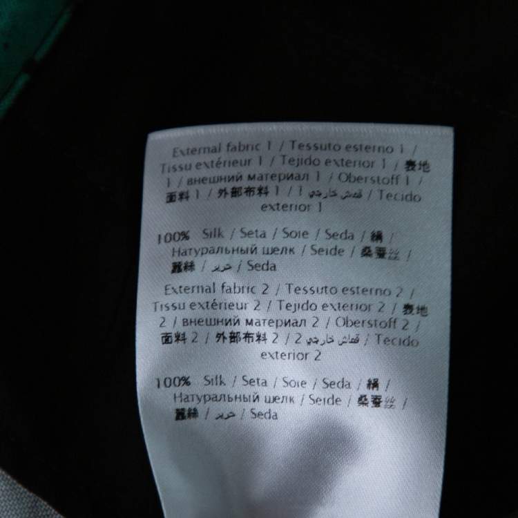 Pre Owned Valentino Green Silk Graffiti Print Straight Fit Trousers L