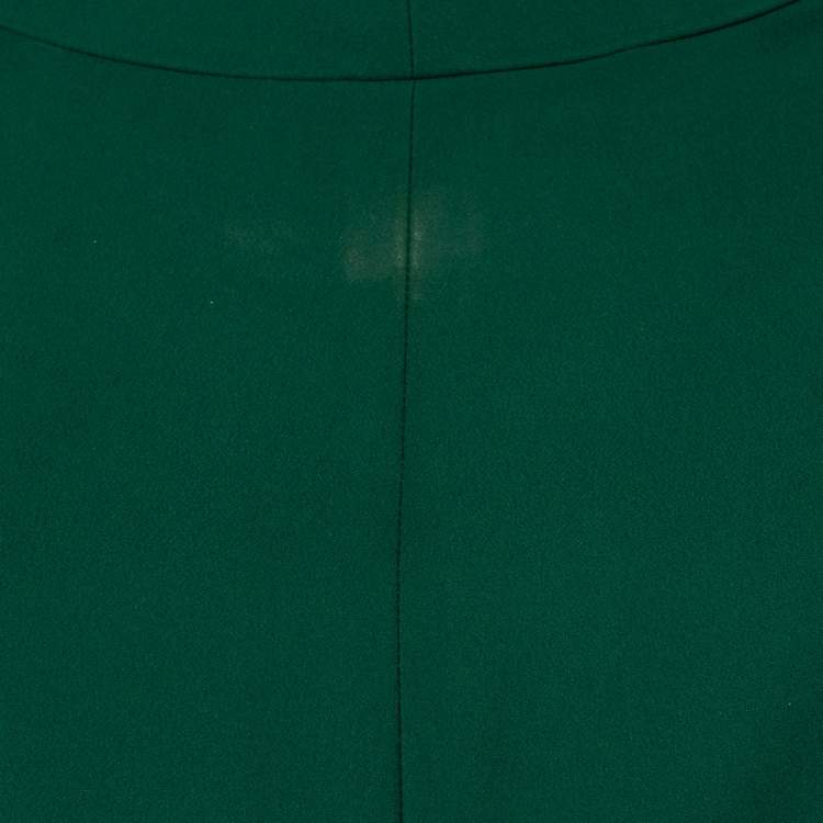 مملوكة مسبقًا Valentino Green Crepe Embellished Sleeve Cape Detail Shift Dress M