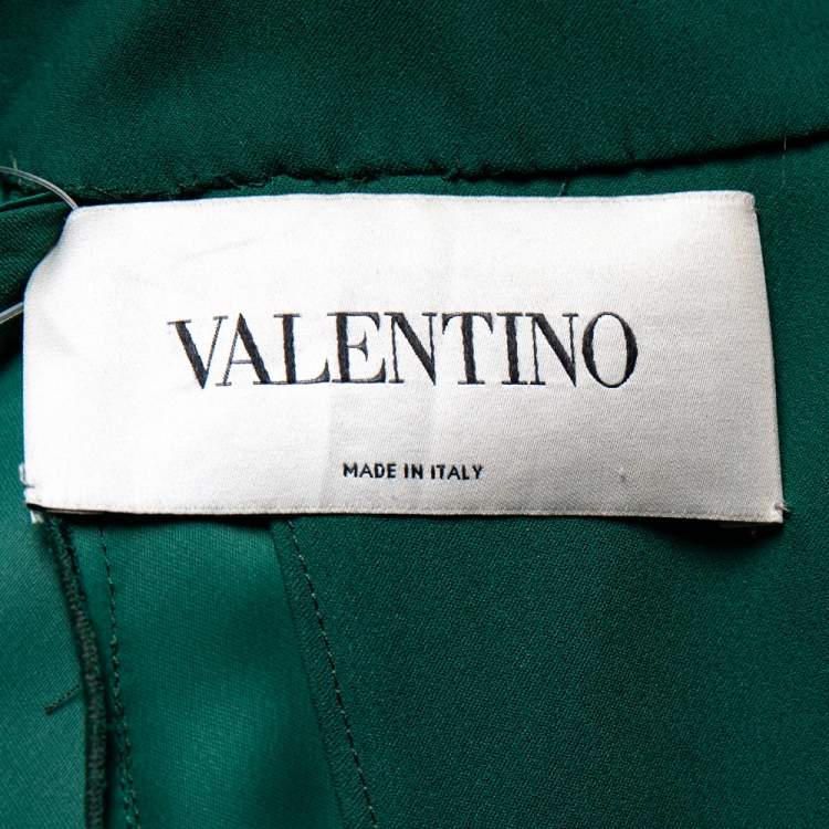 مملوكة مسبقًا Valentino Green Crepe Embellished Sleeve Cape Detail Shift Dress M