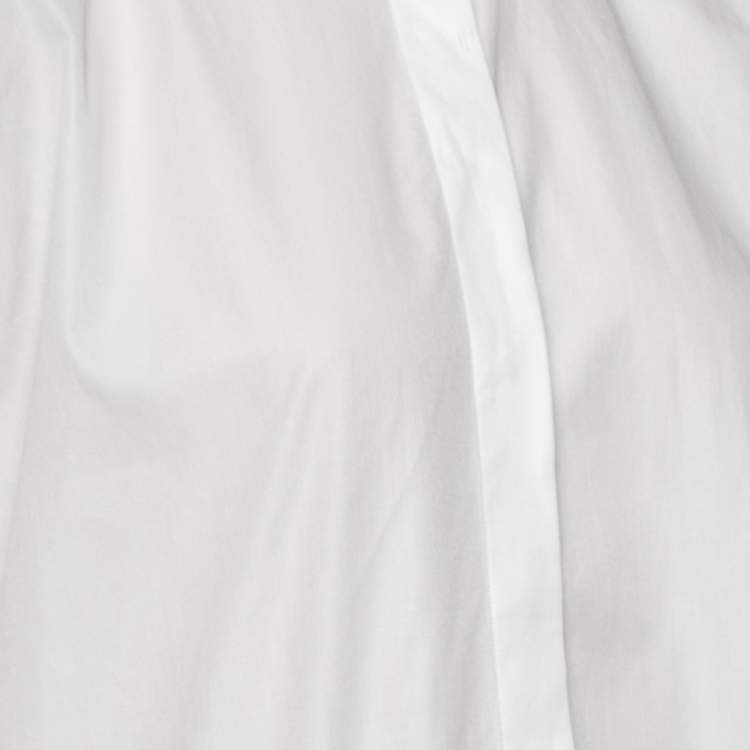 Pre Owned Valentino White Cotton Oversized Button Front Sleeveless Shirt M