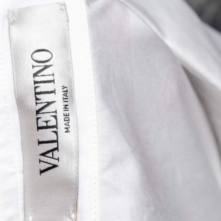 Pre Owned Valentino White Cotton Oversized Button Front Sleeveless Shirt M