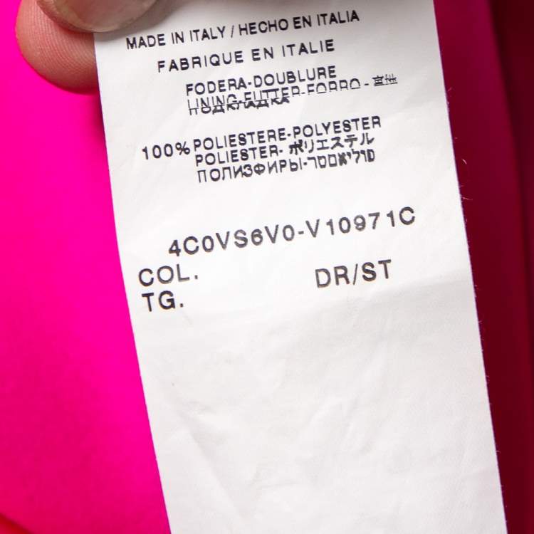 Pre Owned Valentino Fuchsia Satin One Shoulder Maxi Dress M