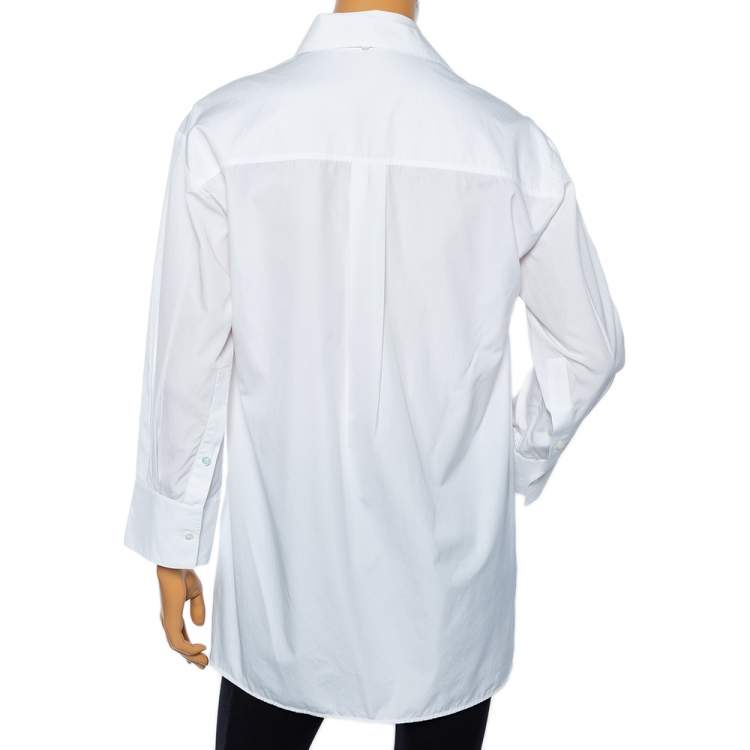 Pre Owned Valentino White Cotton Pocketed Button Front Shirt M