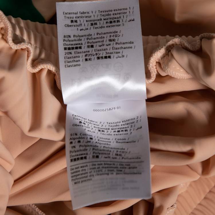 Pre Owned Valentino Peach Crepe & Lace Trimmed Pleated Midi Skirt M 