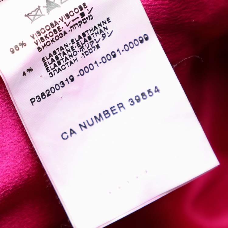 Pre Owned Valentino Pink Crepe Slit Detail Draped Sleeveless Gown L