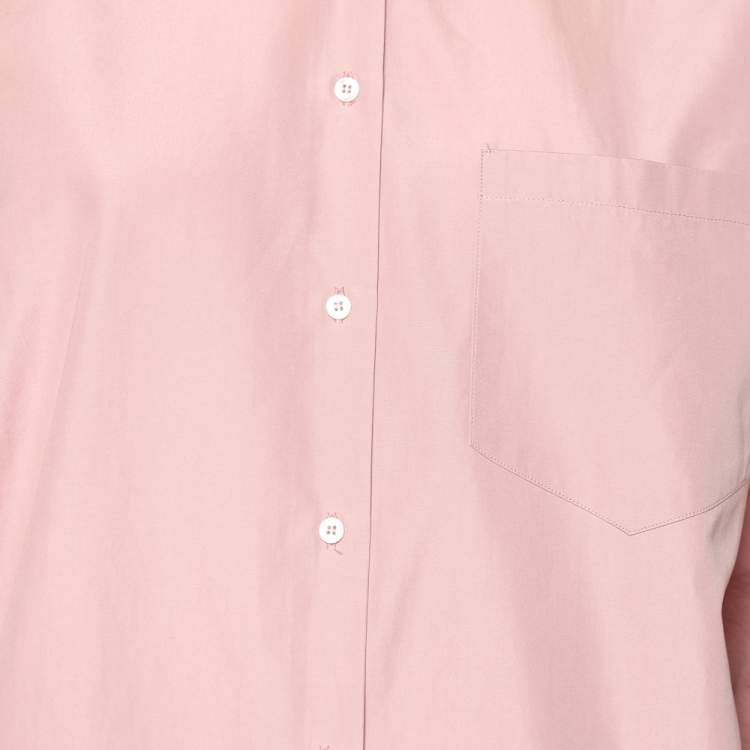 Pre Owned Valentino Pink Cotton Back Neck Tie Detail Oversized Shirt S