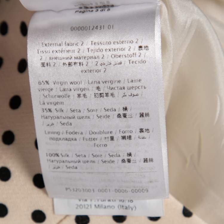 Pre Owned Valentino Cream Polka Dotted Frilled Short Skirt M