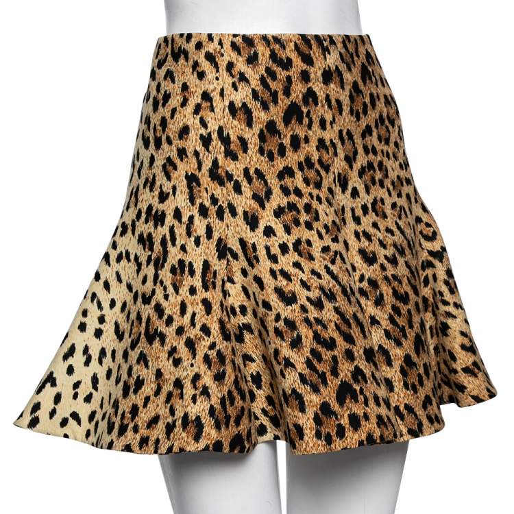 Valentino Leopard Print Wool Mini Skirt M Valentino | TLC