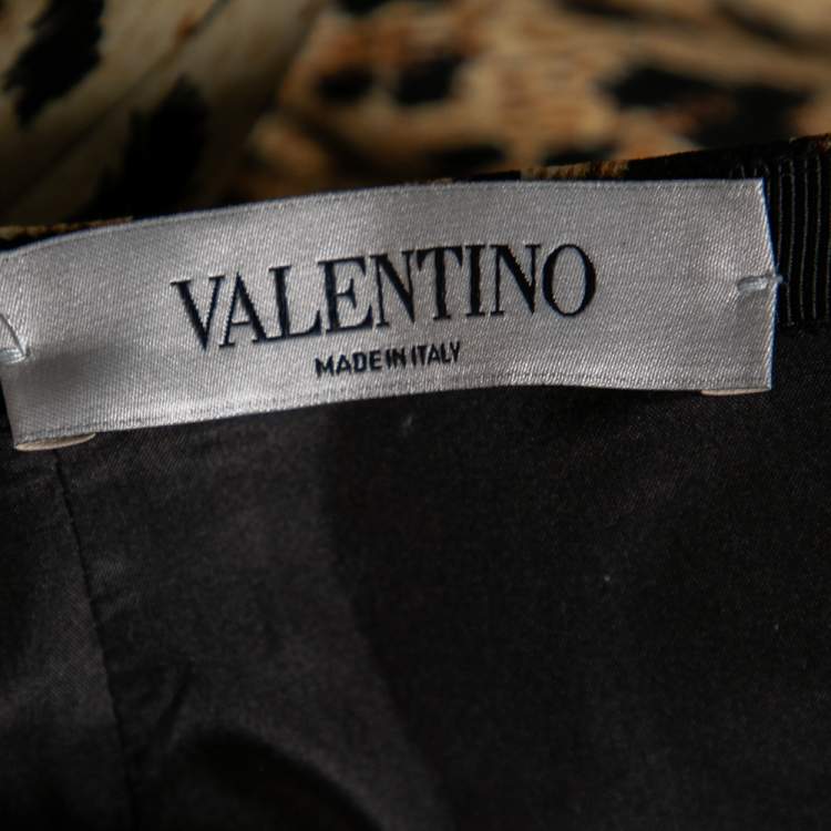 Pre Owned Valentino Leopard Print Wool Mini Skirt M