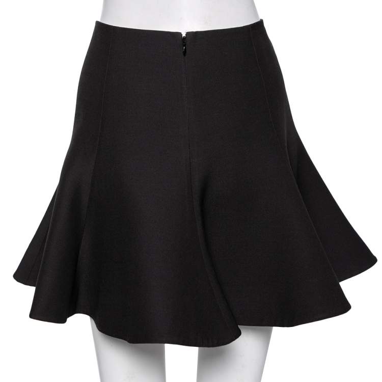 Pre Owned Valentino Black Wool Mini Skirt M