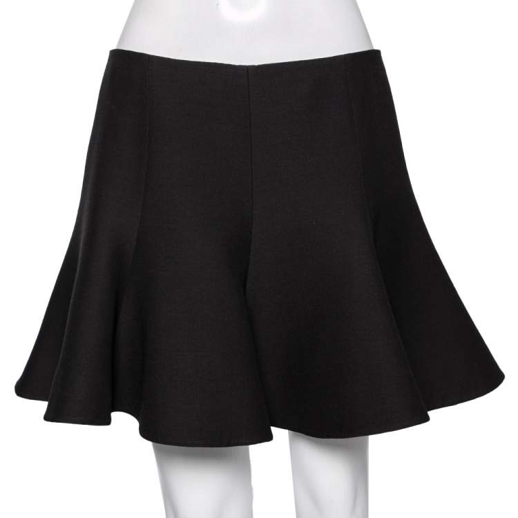 Pre Owned Valentino Black Wool Mini Skirt M