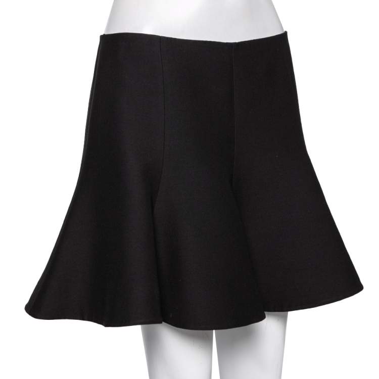 Pre Owned Valentino Black Wool Mini Skirt M