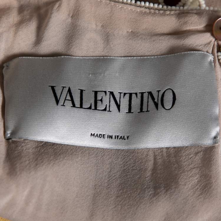 Pre Owned Valentino Light Pink Embroidered Embellished Tulle Dress S