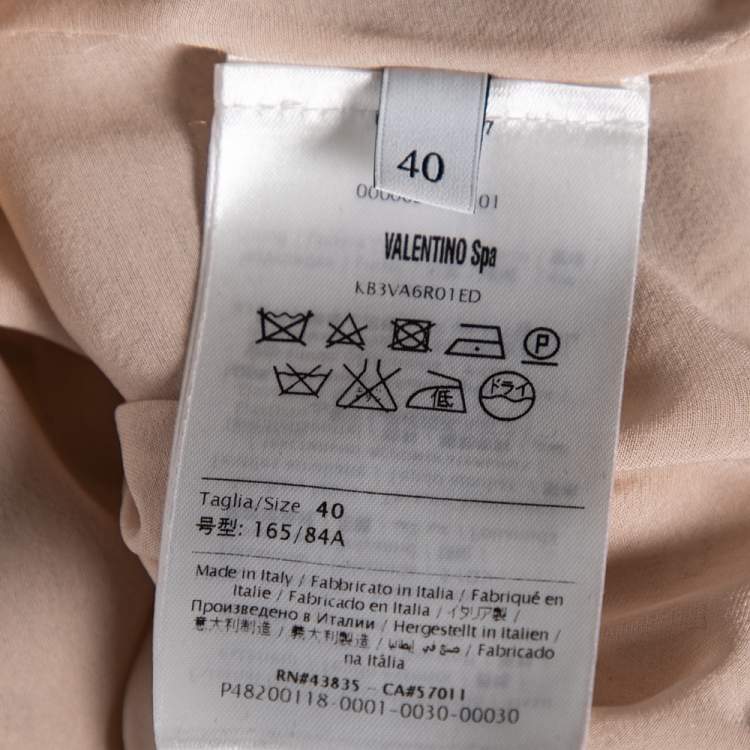 Pre Owned Valentino Light Pink Embroidered Embellished Tulle Dress S