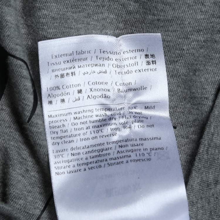 Pre Owned Valentino Grey VLTN Printed Cotton Crewneck Oversized T-Shirt S