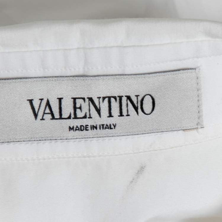 Pre Owned Valentino White Cotton Button Front Long Sleeve Shirt S