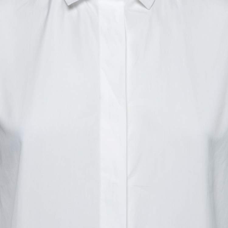 Pre Owned Valentino White Cotton Button Front Long Sleeve Shirt S