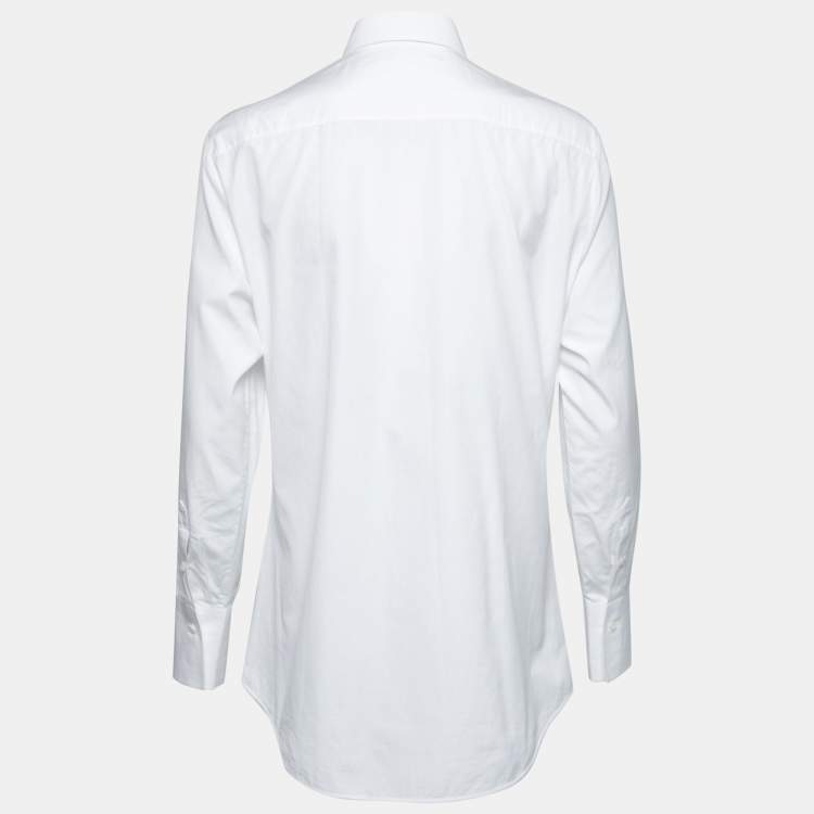 Pre Owned Valentino White Cotton Button Front Long Sleeve Shirt S