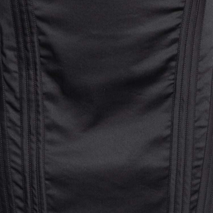 Pre Owned Valentino Grey Cotton Pencil Skirt L