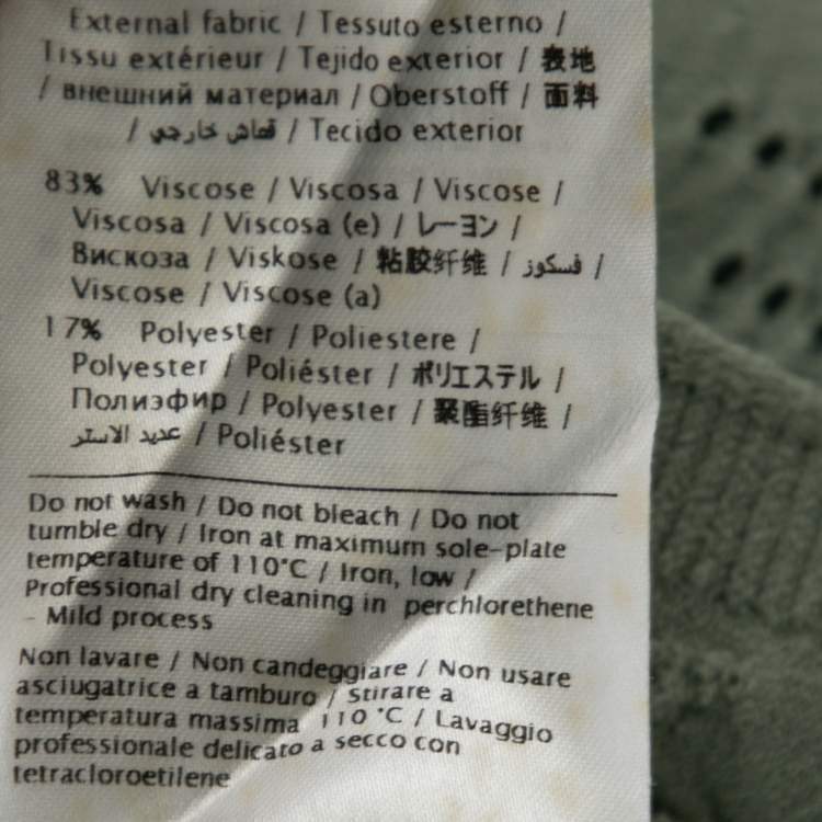 Pre Owned Valentino Mint Green Patterned Pointelle Knit Short Sleeve Dress M