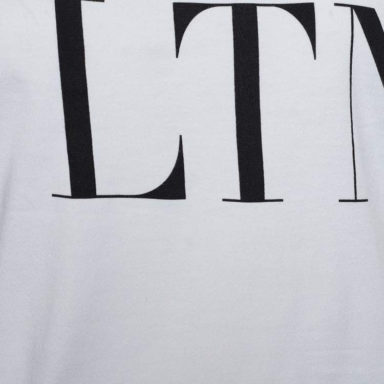 Pre Owned Valentino White Jersey VLTN Star Print T-Shirt M