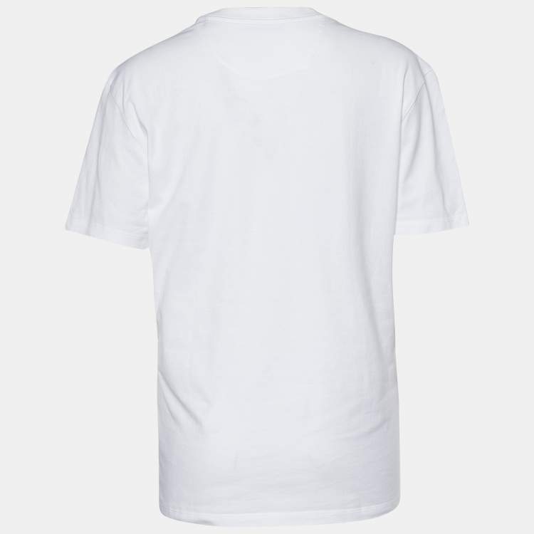 Pre Owned Valentino White Jersey VLTN Star Print T-Shirt M