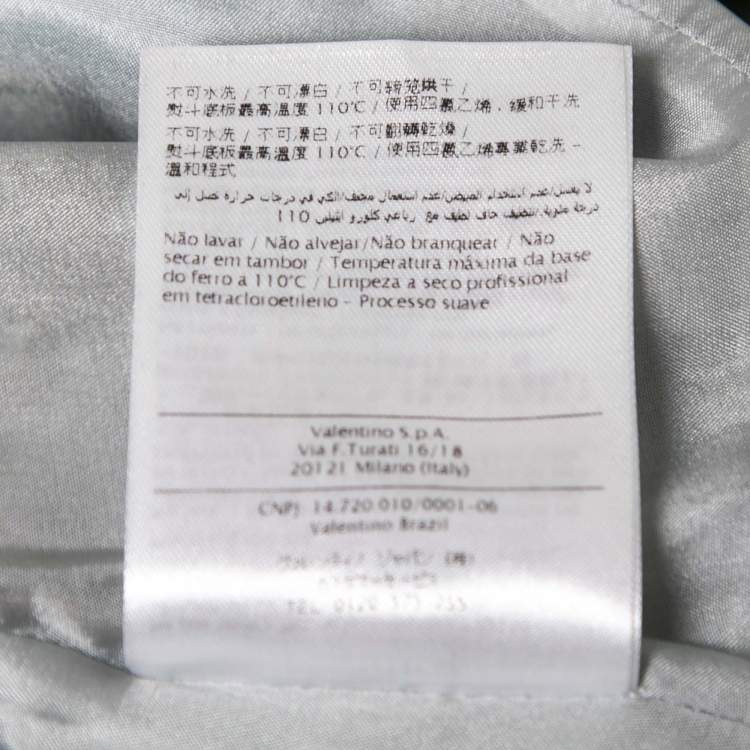 Pre Owned Valentino Multicolor Hawaiian Printed Silk Crepe De Chine Button Front Midi Dress M