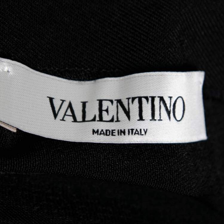 Pre Owned Valentino Black Knit Bow Detail Asymmetric Top S