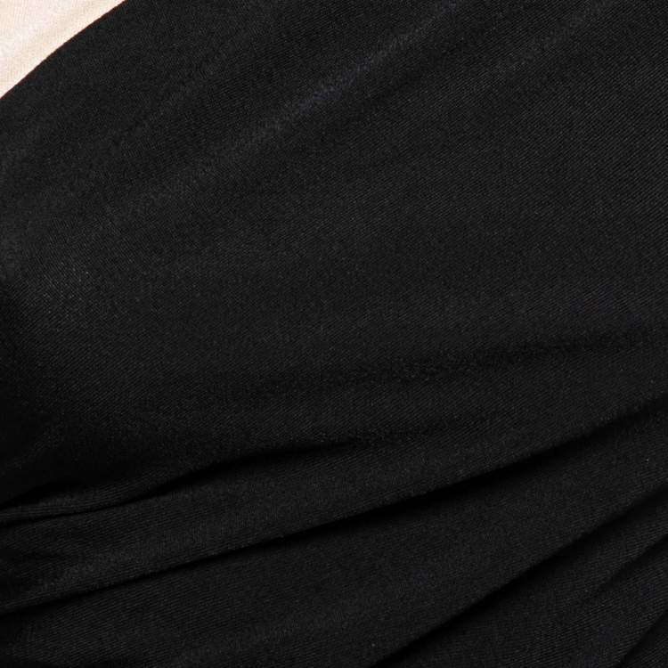 Pre Owned Valentino Black Knit Bow Detail Asymmetric Top S