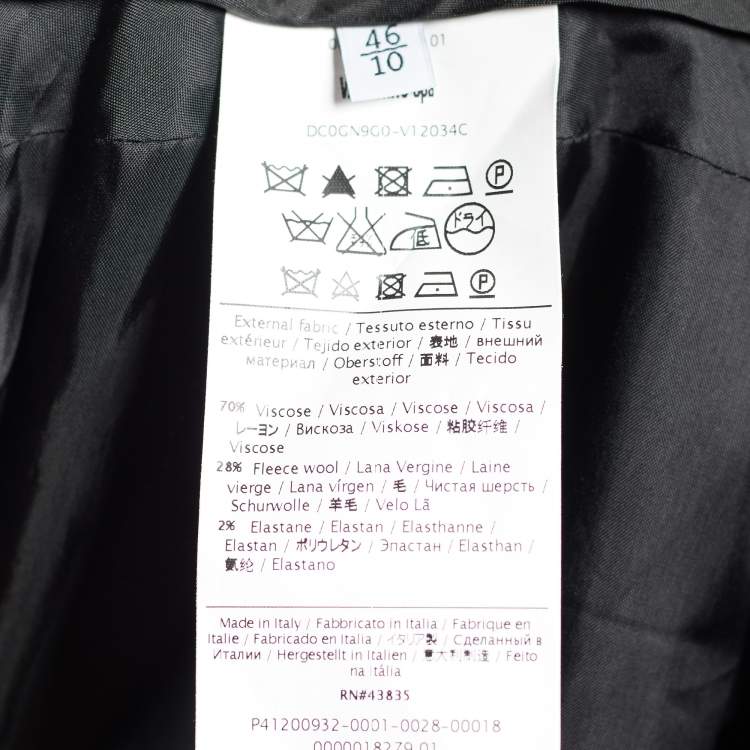 Pre Owned Valentino Black Wool Blend A-Line Skirt L