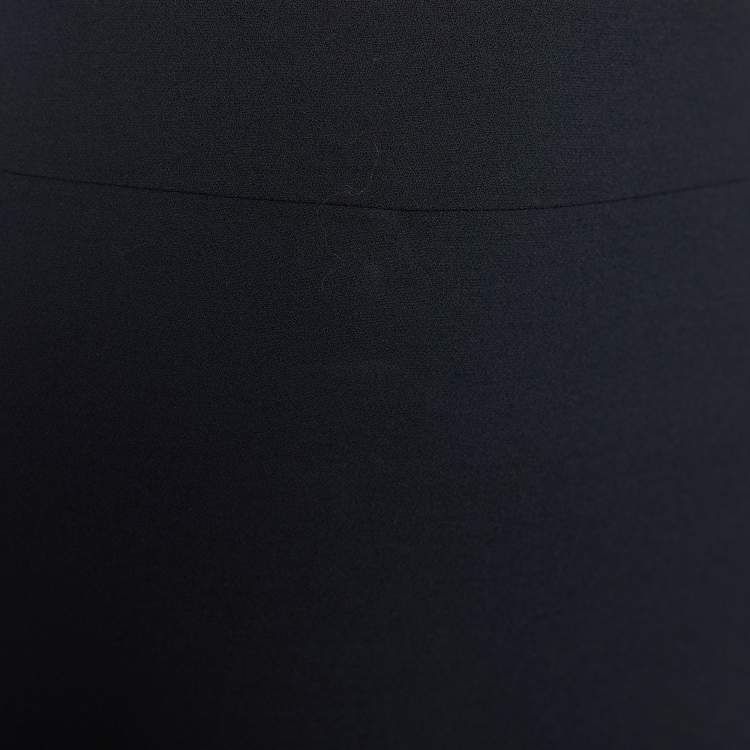 Pre Owned Valentino Black Wool Blend A-Line Skirt L