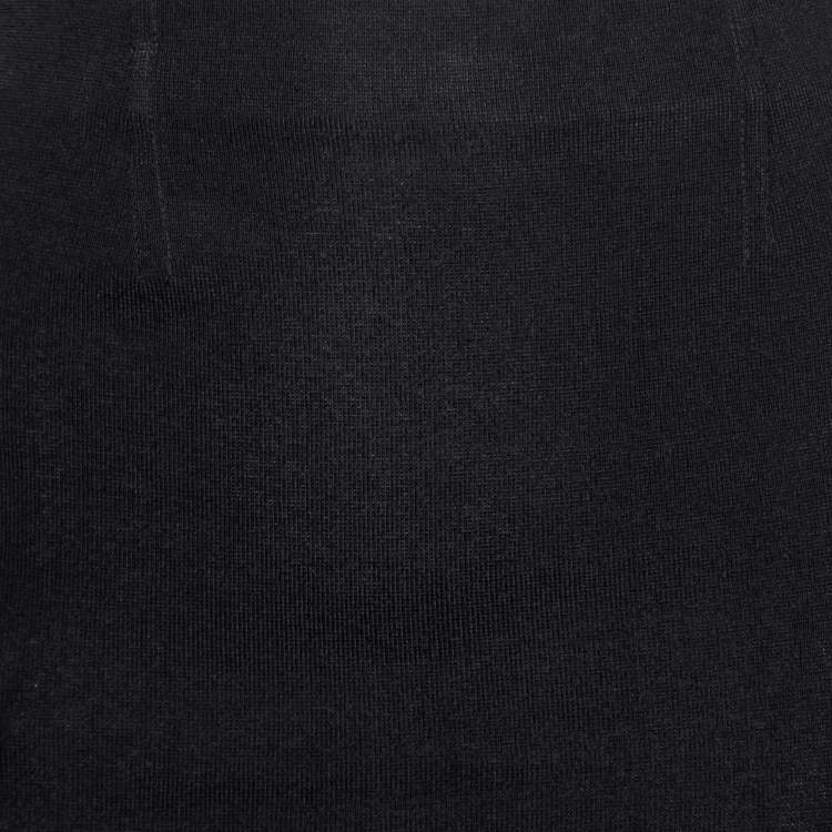 Pre Owned Valentino Black Knit Pencil Skirt S