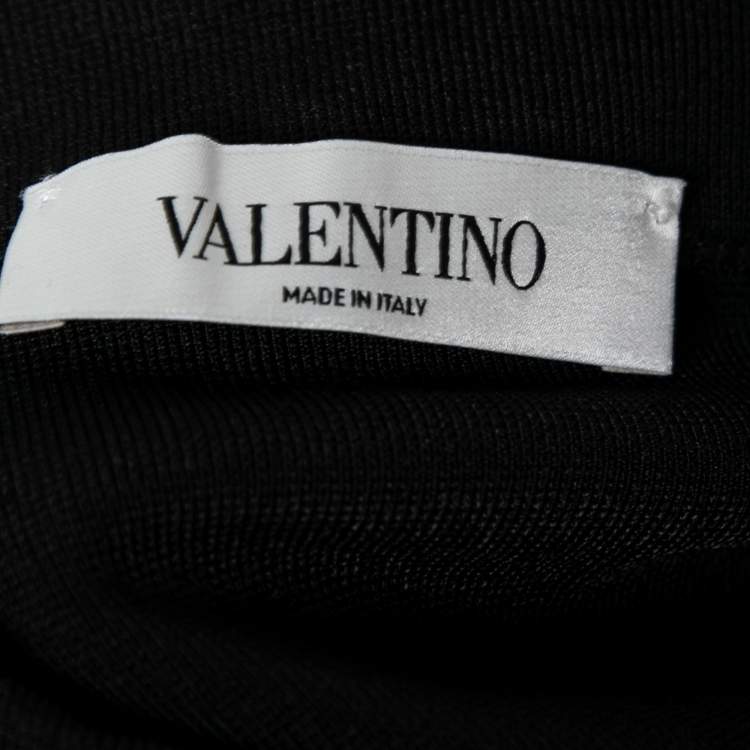 Pre Owned Valentino Black Knit Pencil Skirt S