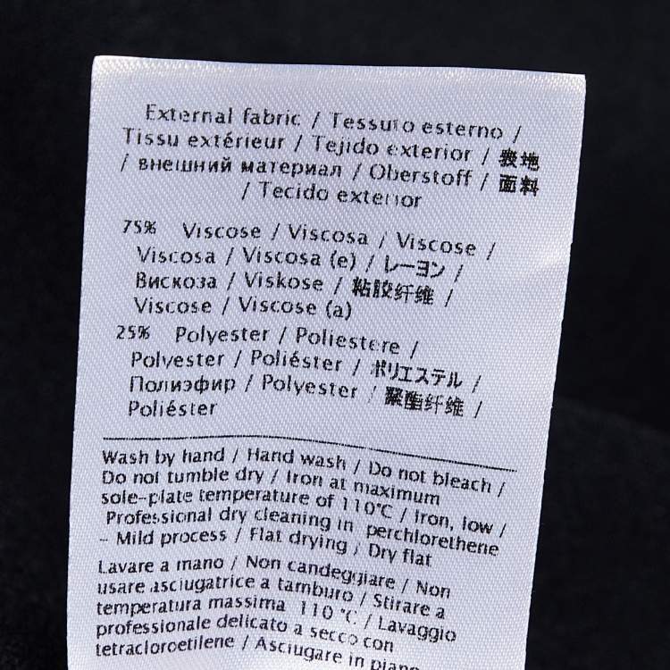 Pre Owned Valentino Black Lurex Knit Hooded Open Overcoat M